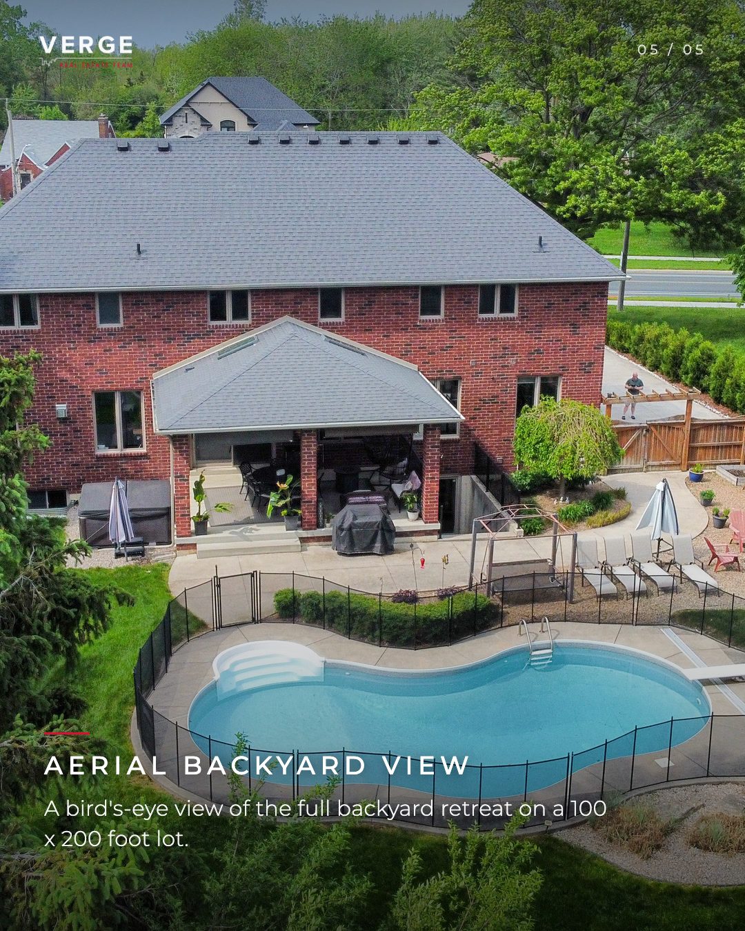Aerial backyard view